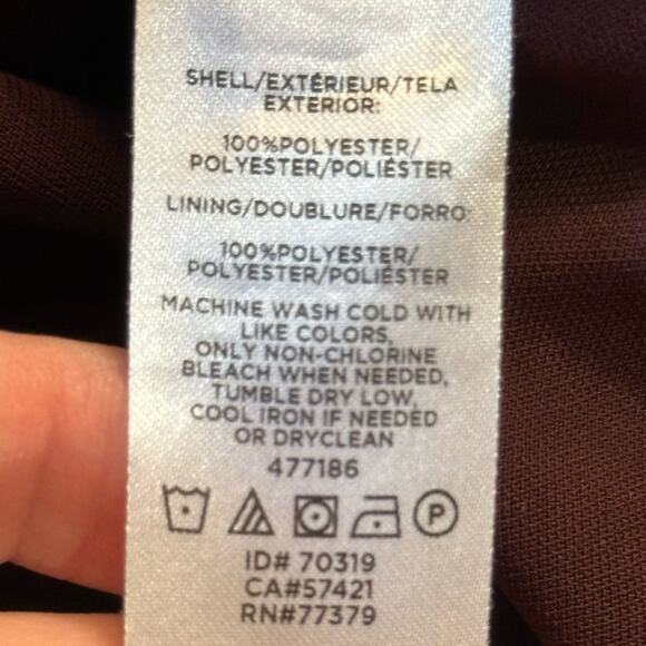 Ann Taylor Women’s 10 Petite Burgundy Sleeveless Jumpsuit with Tie Waist - Picture 7 of 7